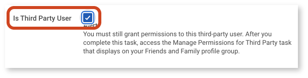 Is Third Party User option