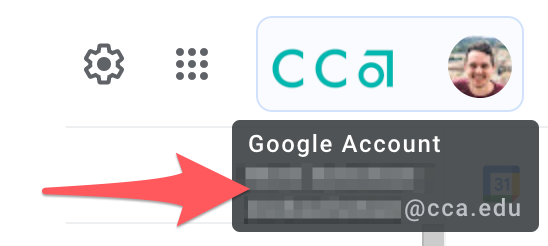 CCA profile icon in Gmail