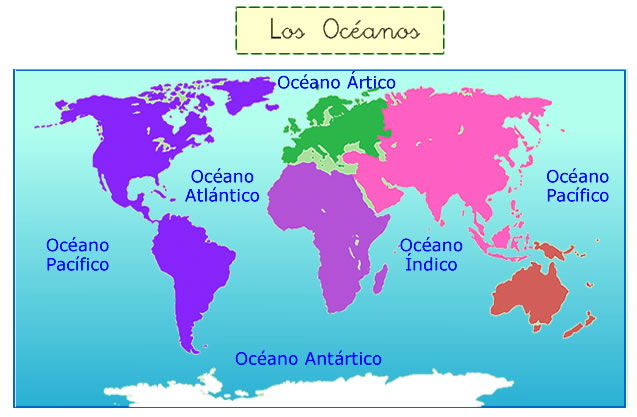 Los continentes y océanos