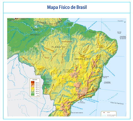 mapa físico de brasil