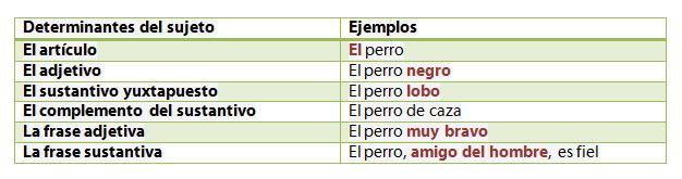 determinantes del sujeto