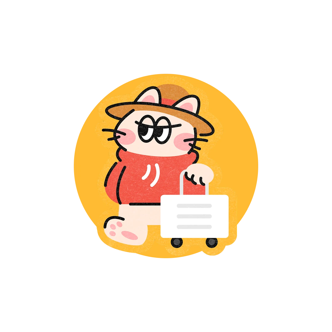 Travel cat illustration