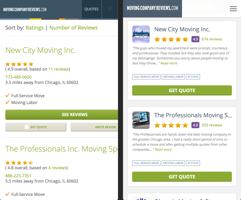 Moving Company Reviews