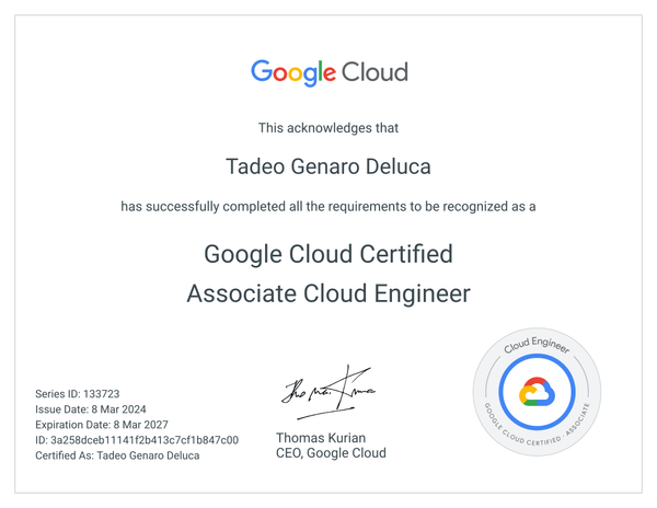 Google Cloud Associate Cloud Engineer