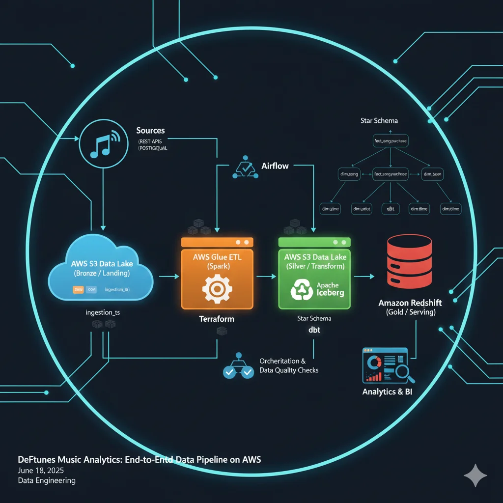 DeFtunes Music Analytics: End-to-End Data Pipeline on AWS