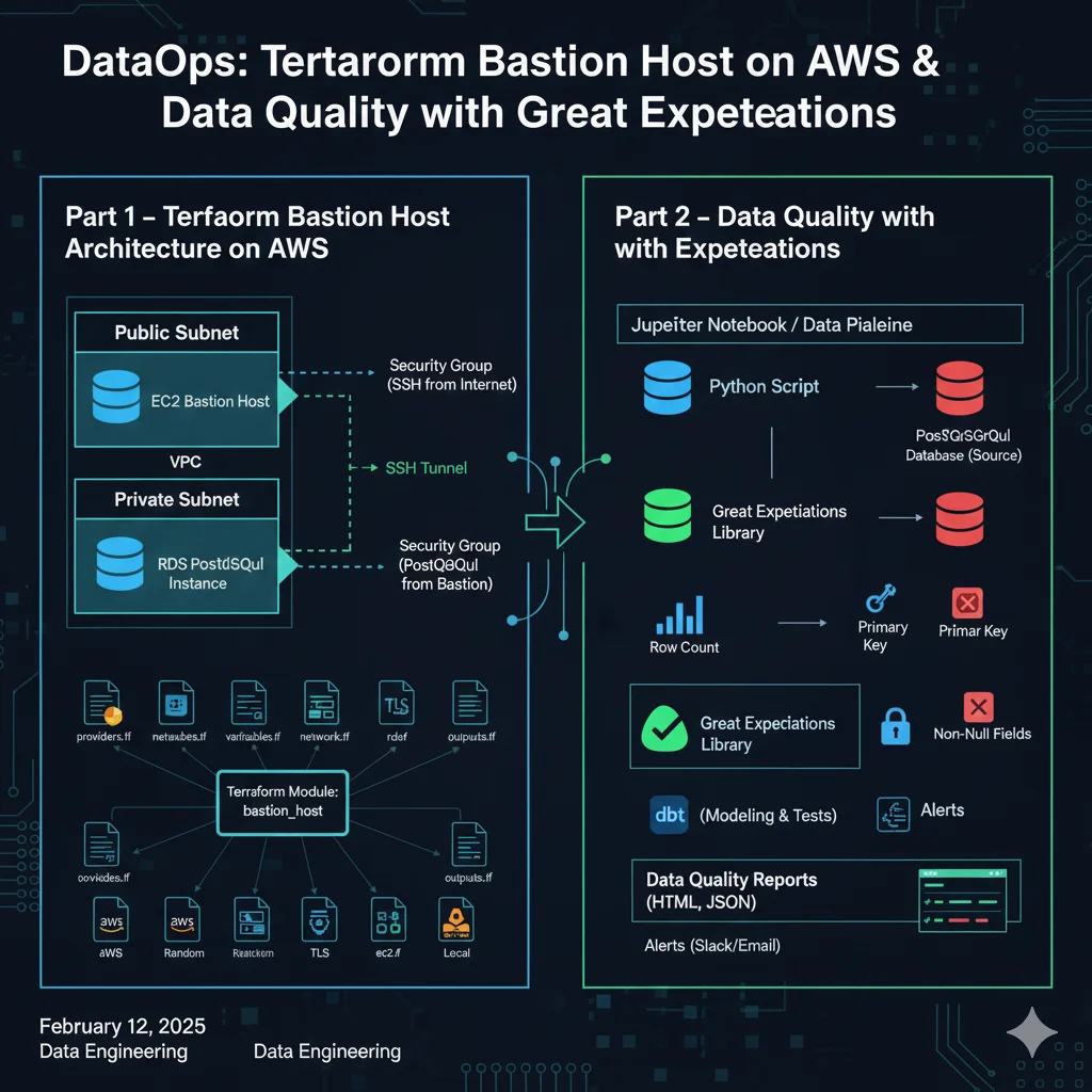 DataOps: Terraform Bastion Host on AWS & Data Quality with Great Expectations