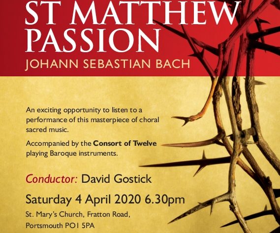 PCU & Consort of 12 perform Bach's St Matthew Passion