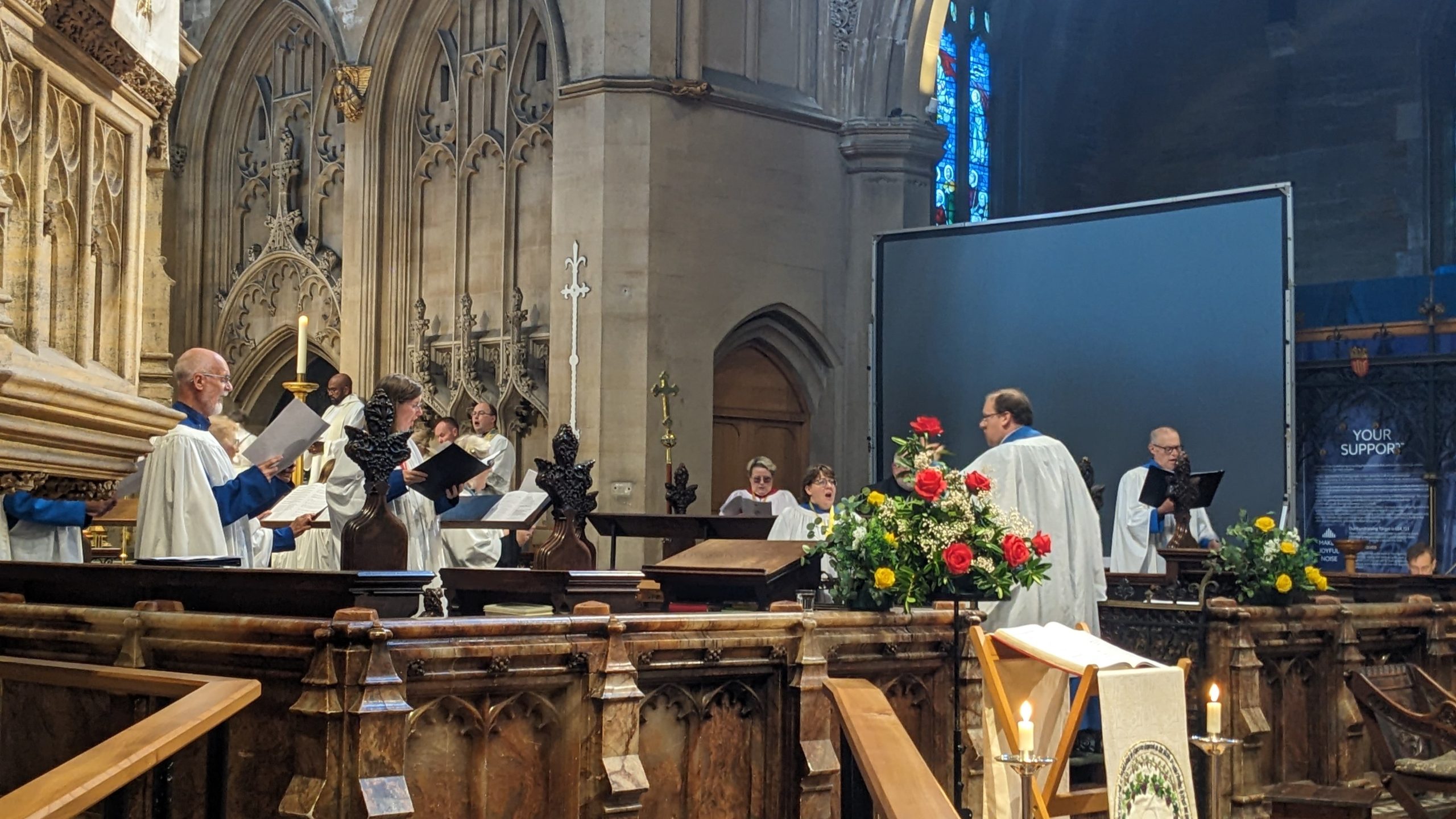 The choir singing