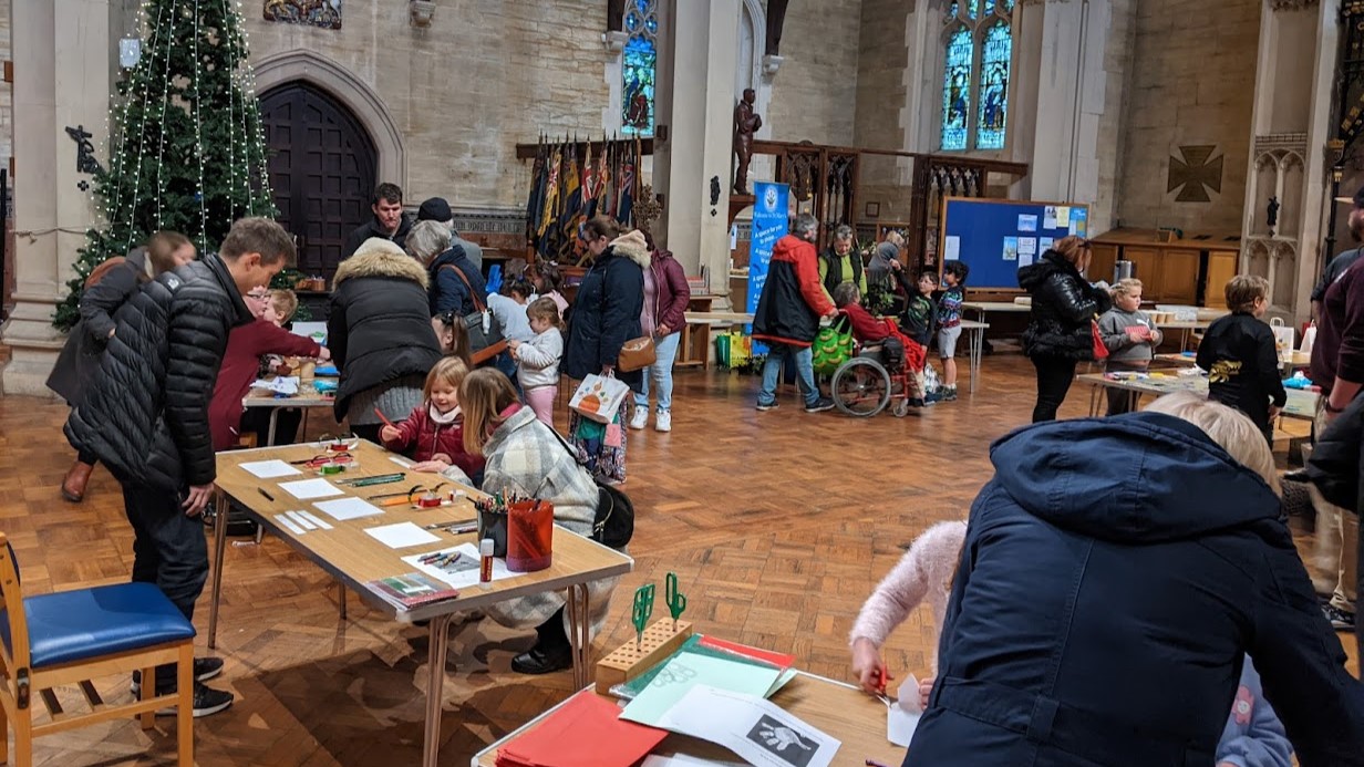 Children attending Messy Advent