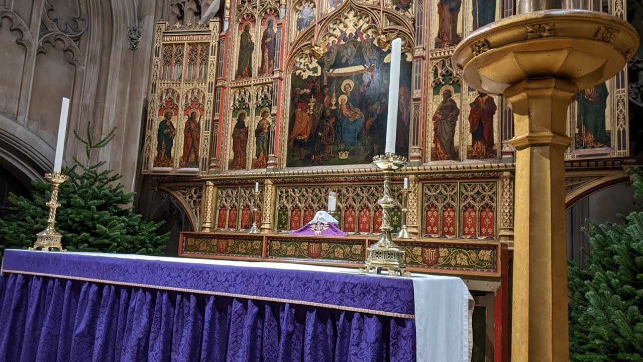 The altar during advent season