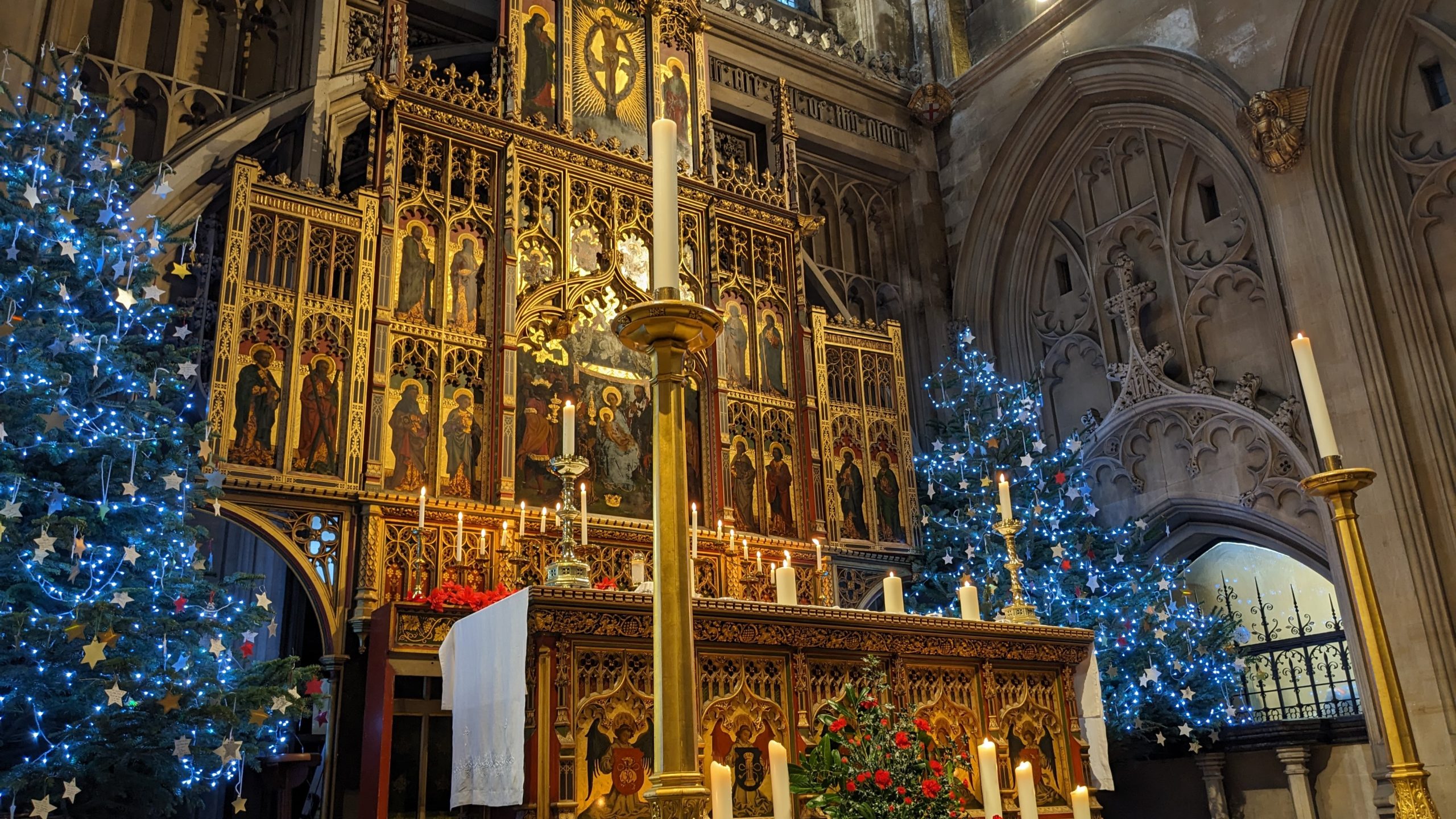 White altar for the Christmas season