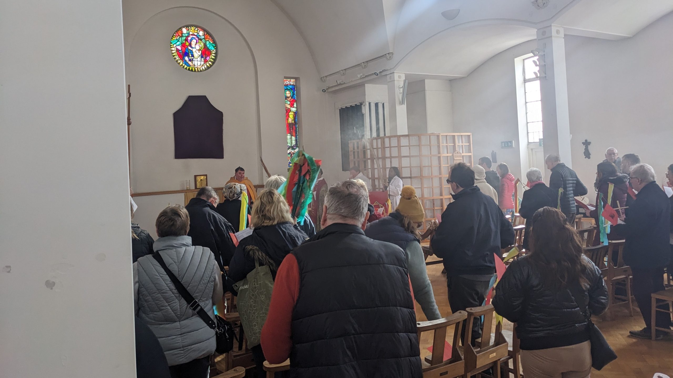 Worshippers at St Faith's