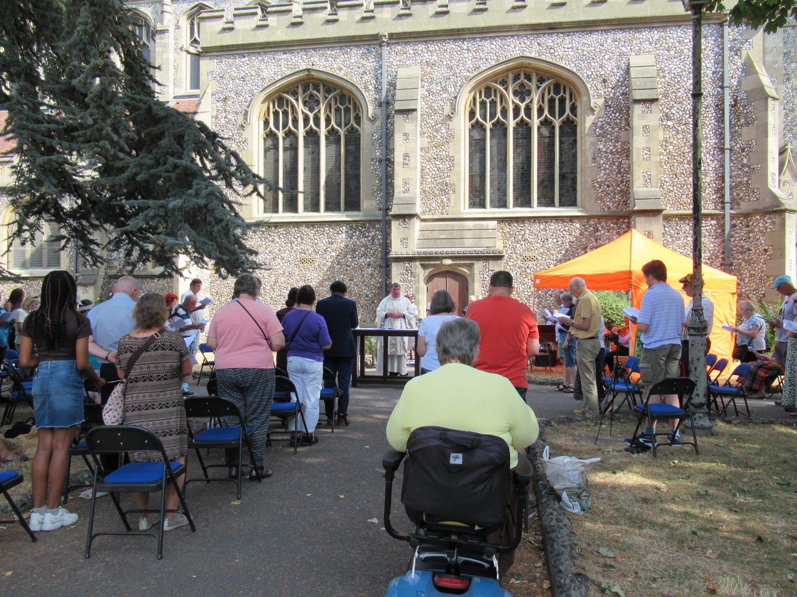 An outdoor service at St Mary's