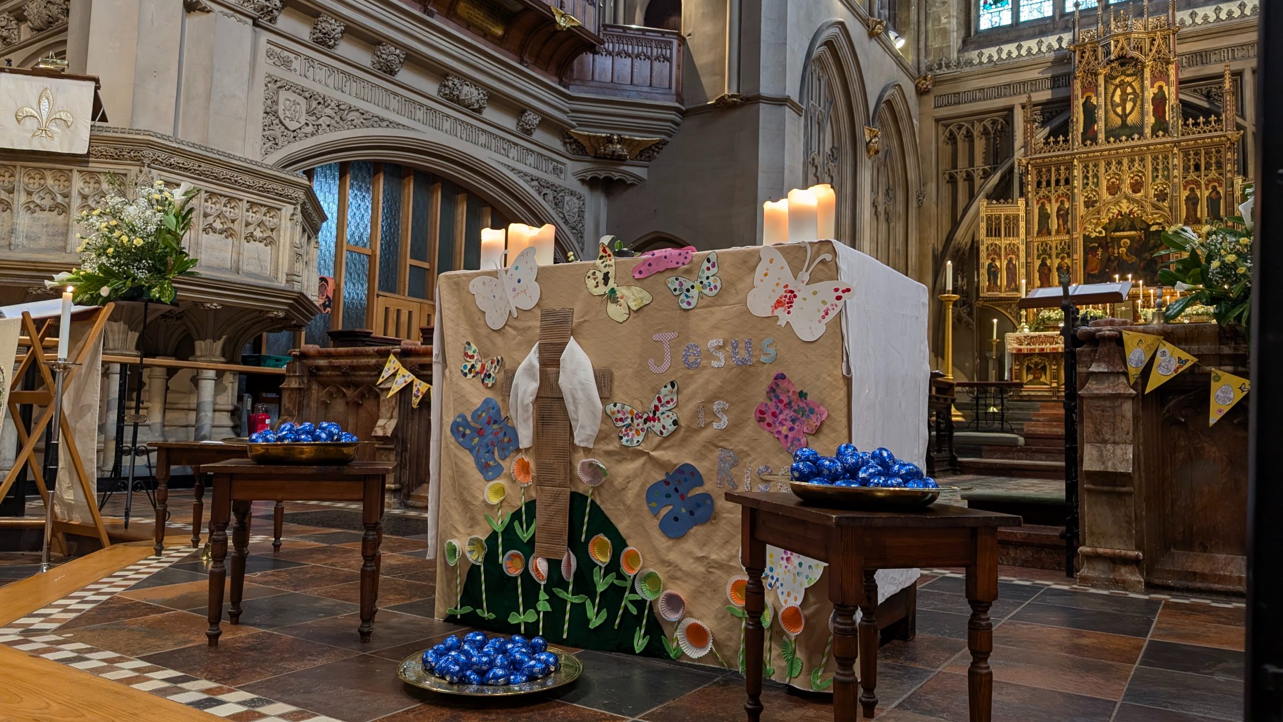The altar on Easter day