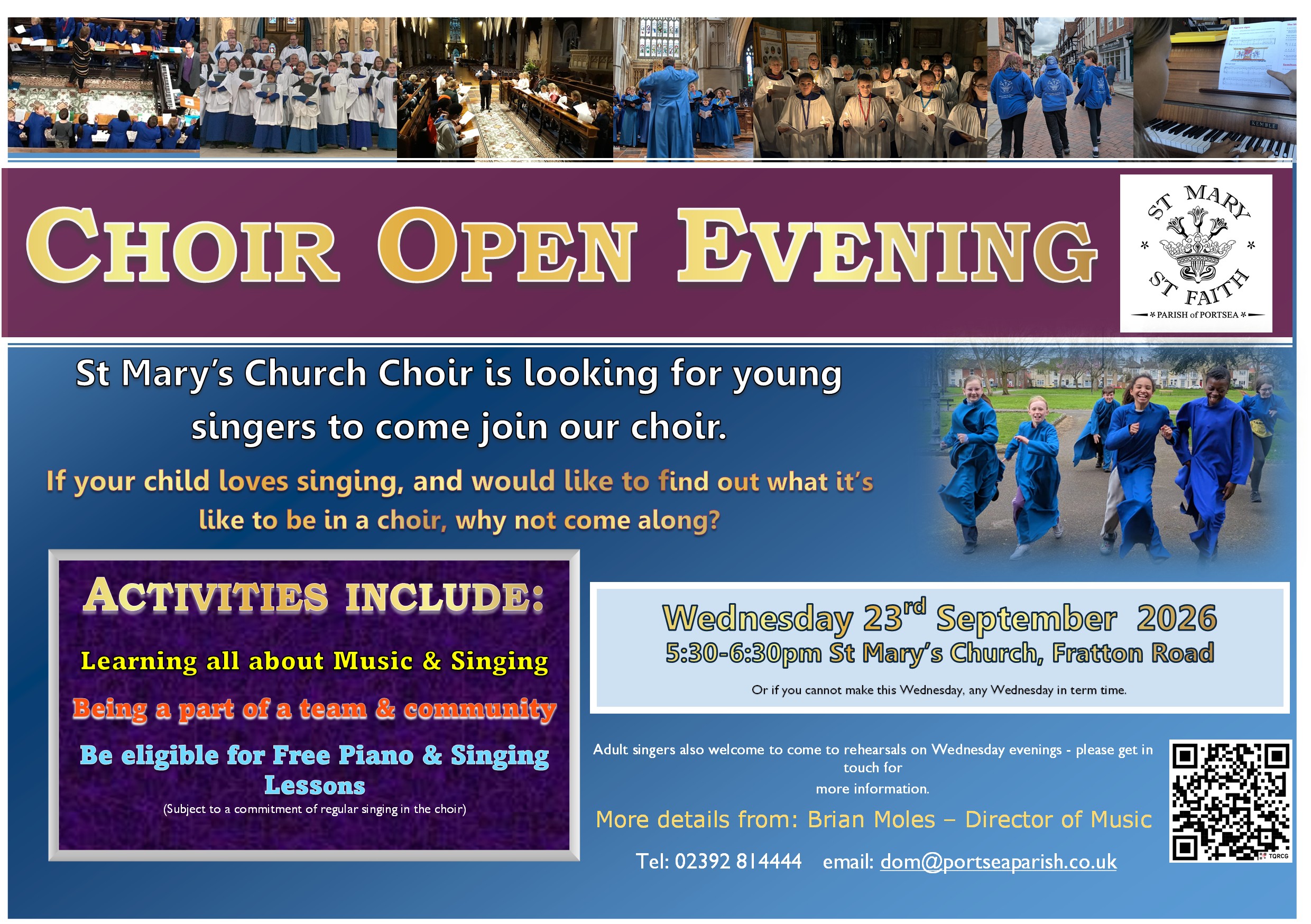 Poster for the Choir's Open Evening