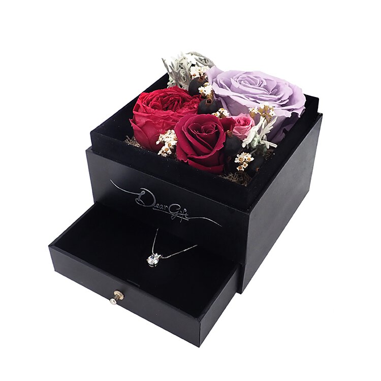 deargift preserved rose jewel box 保鮮玫瑰珠寶禮盒連頸鍊或手鍊 聖誕禮物