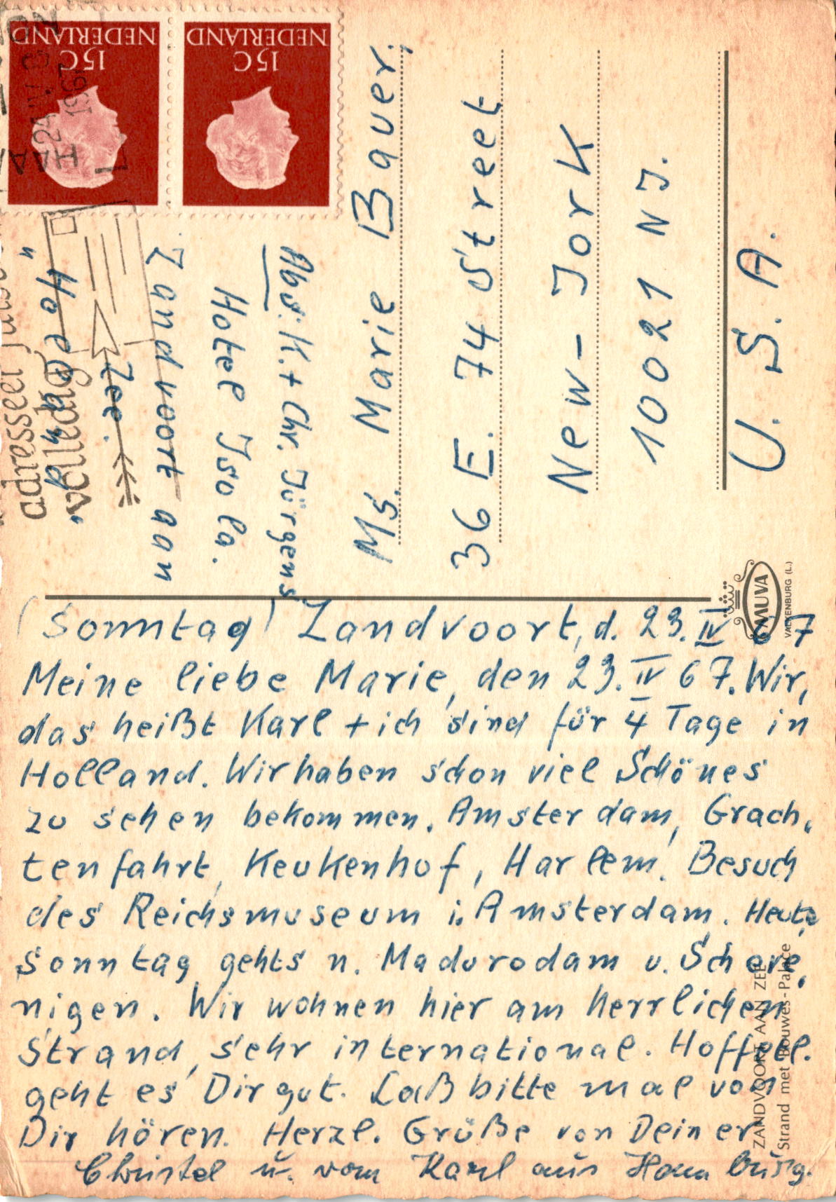 Back of Postcard