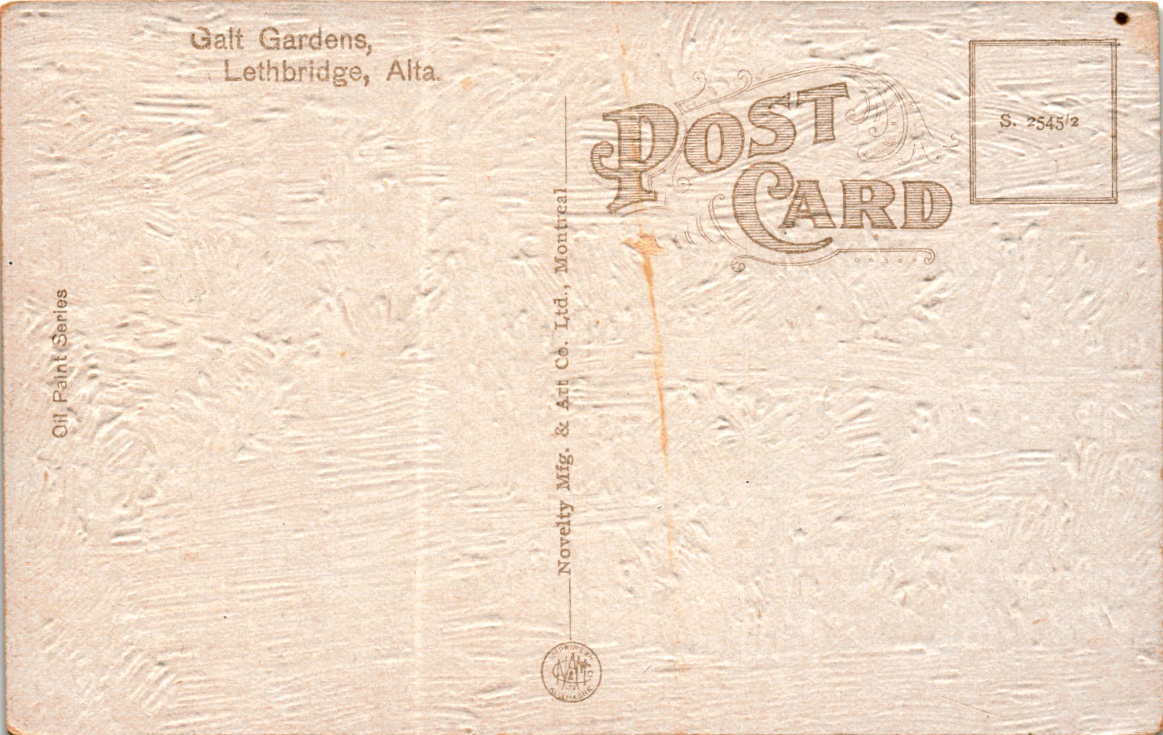 Back of Postcard