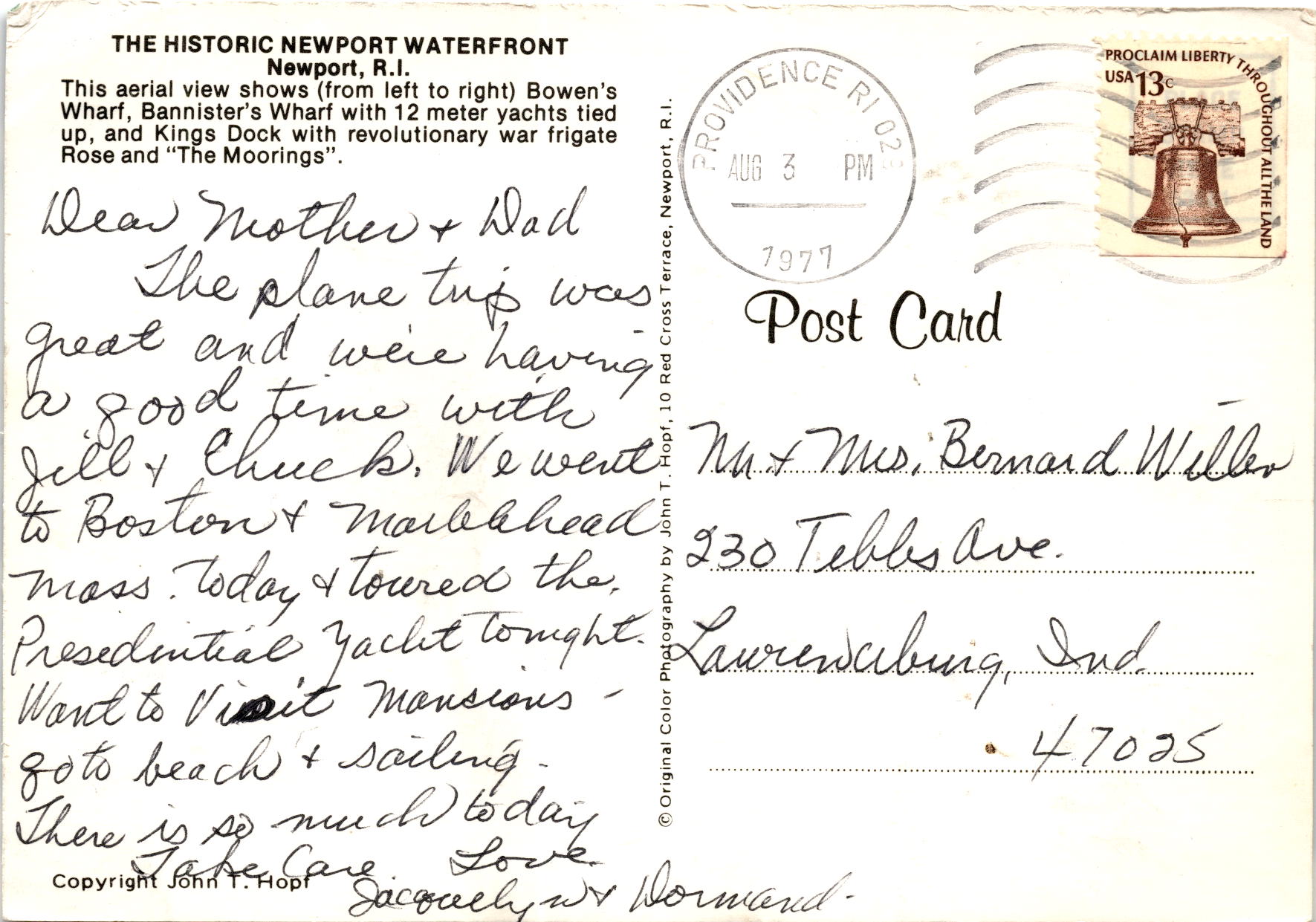 Back of Postcard