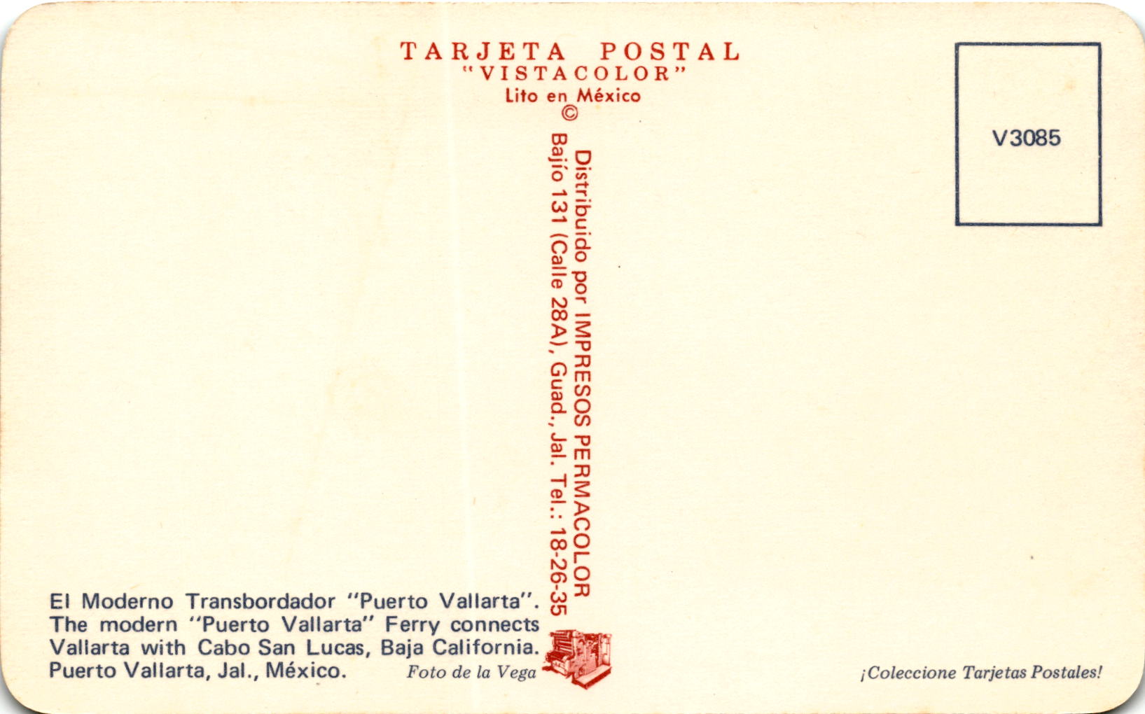 Back of Postcard