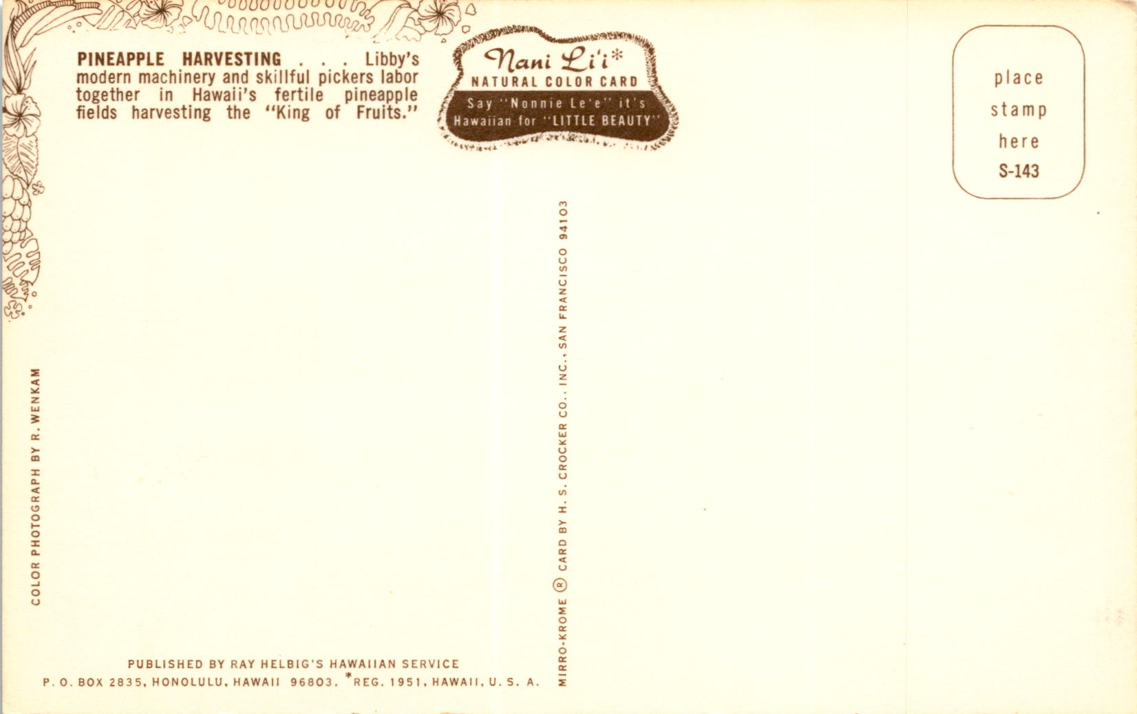Back of Postcard