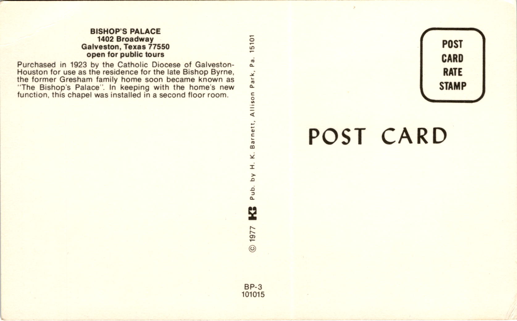 Back of Postcard