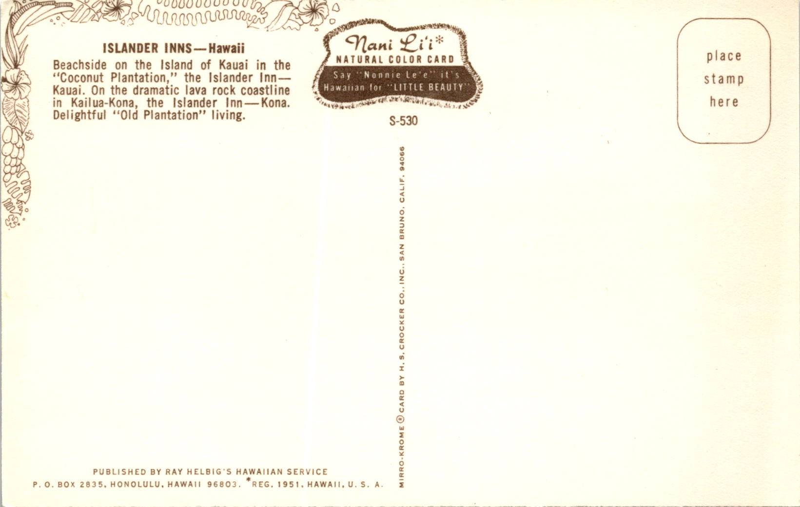 Back of Postcard