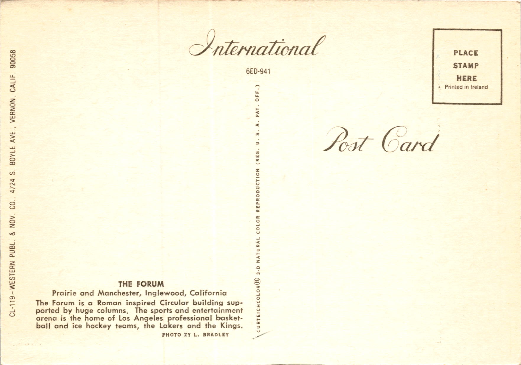 Back of Postcard