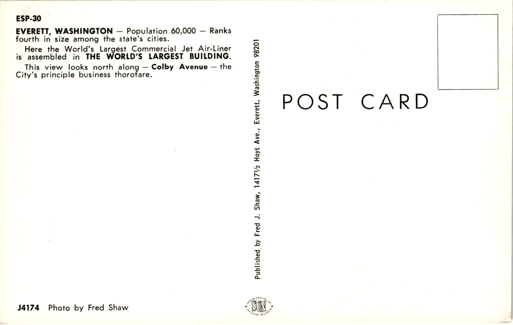 Back of Postcard