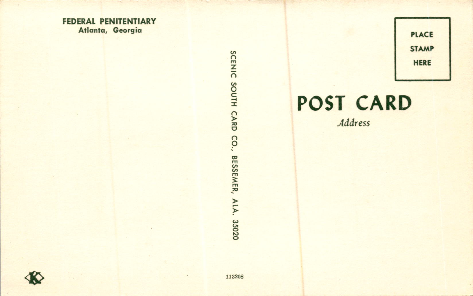 Back of Postcard