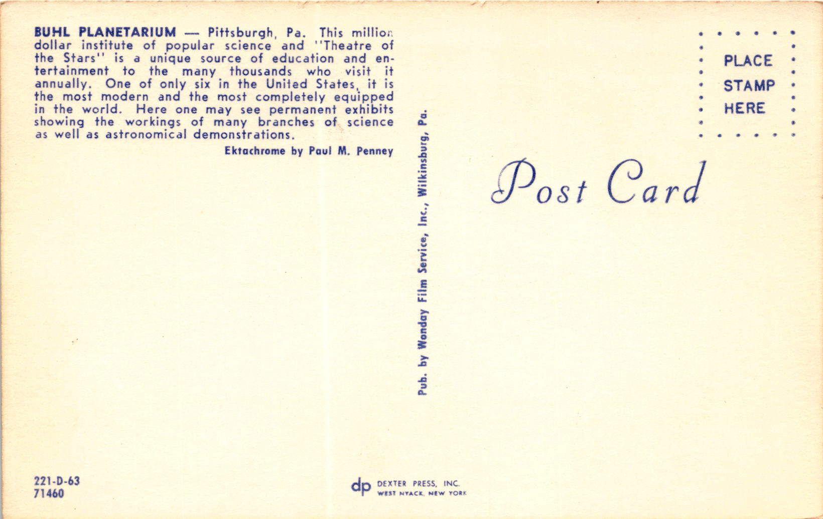 Back of Postcard