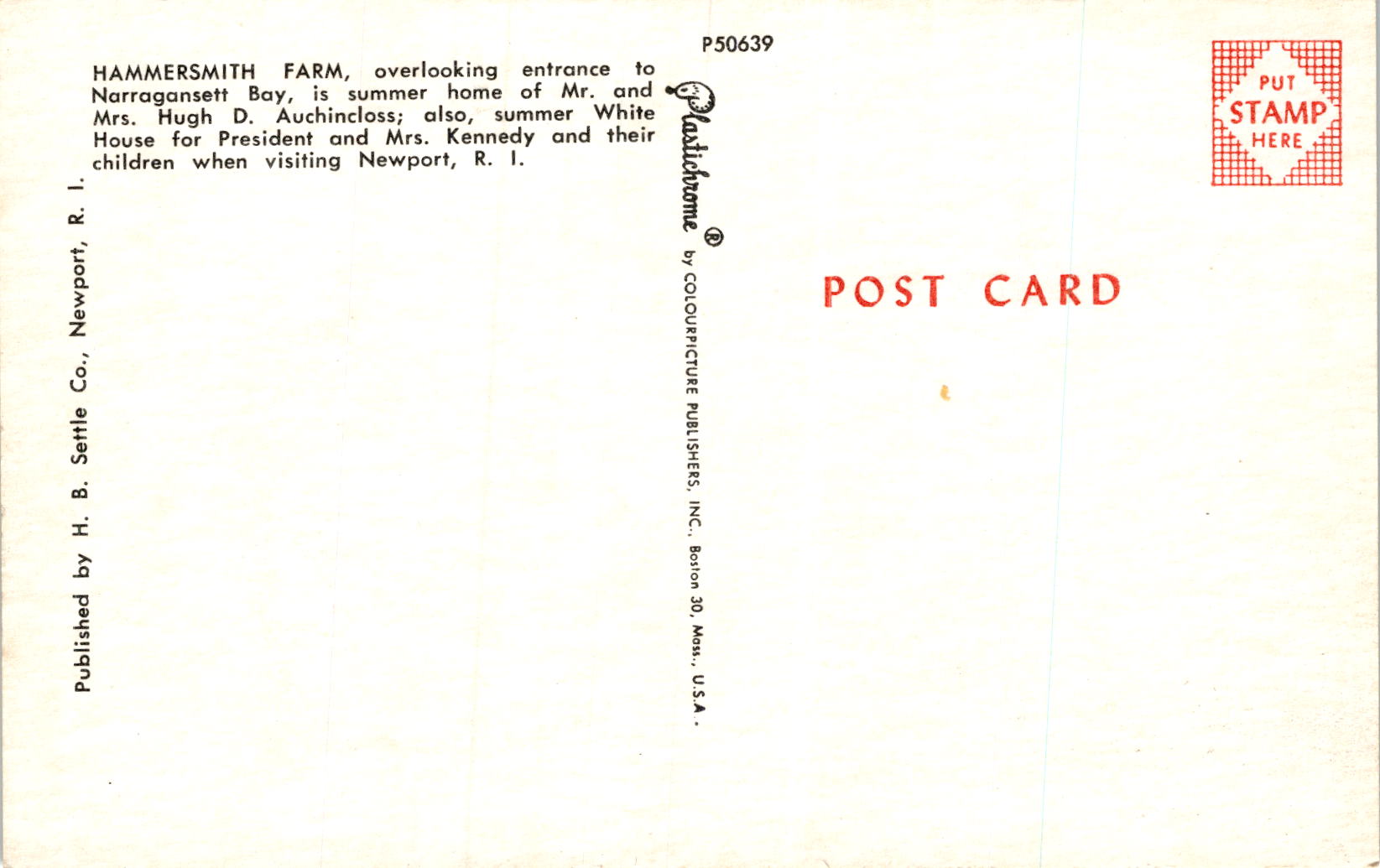 Back of Postcard