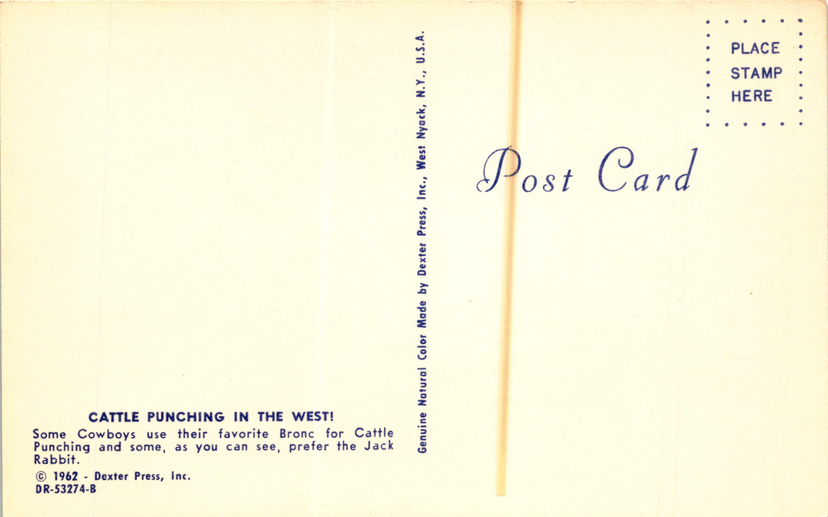 Back of Postcard