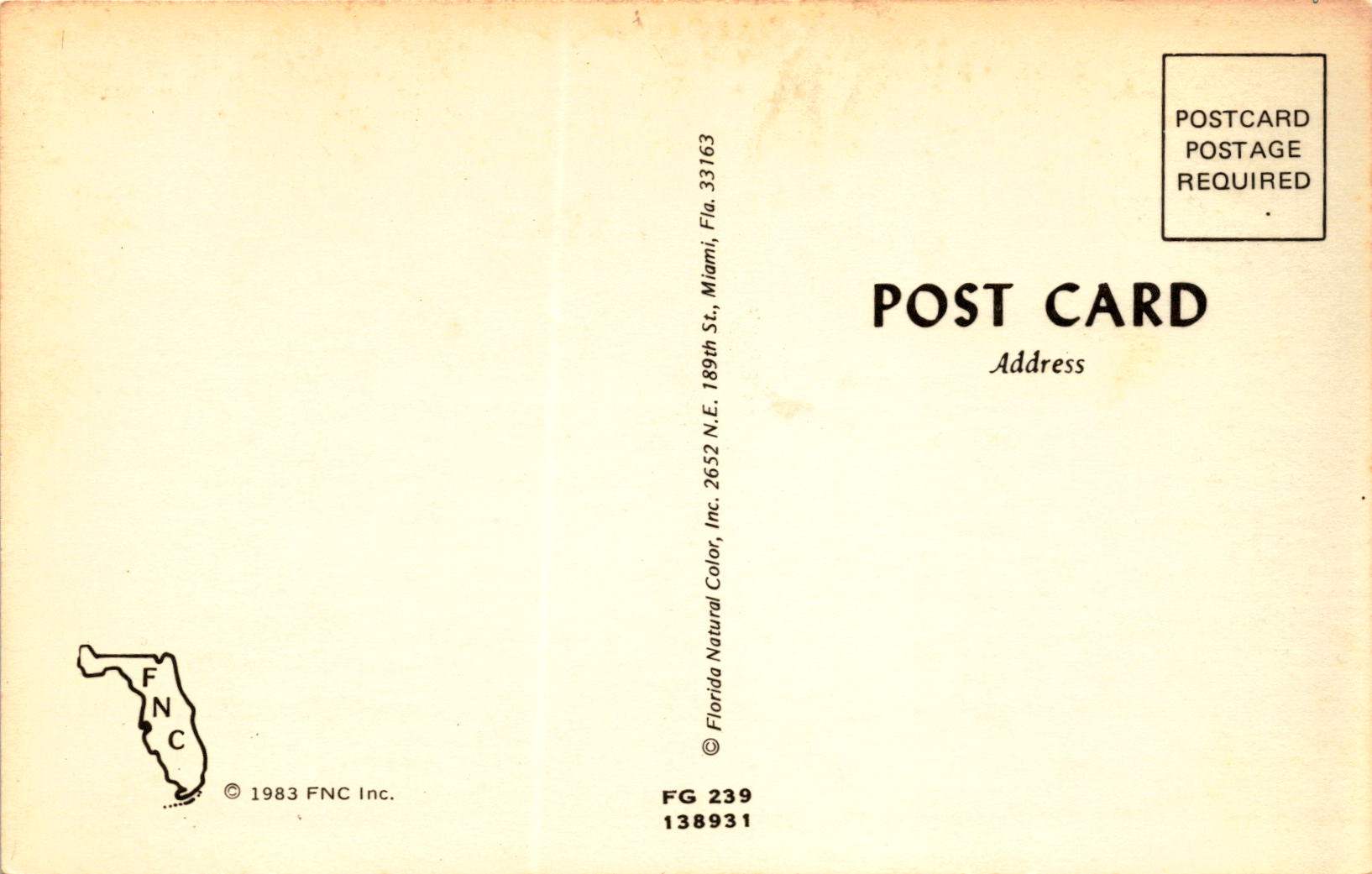Back of Postcard