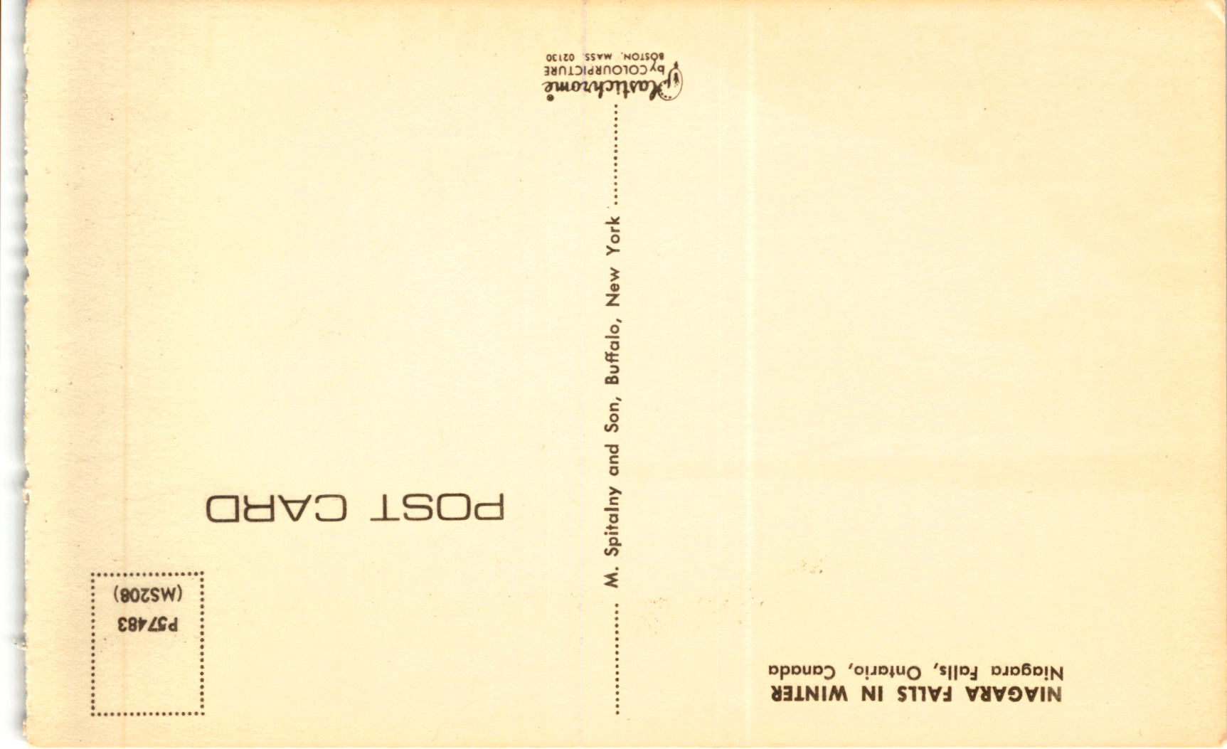 Back of Postcard