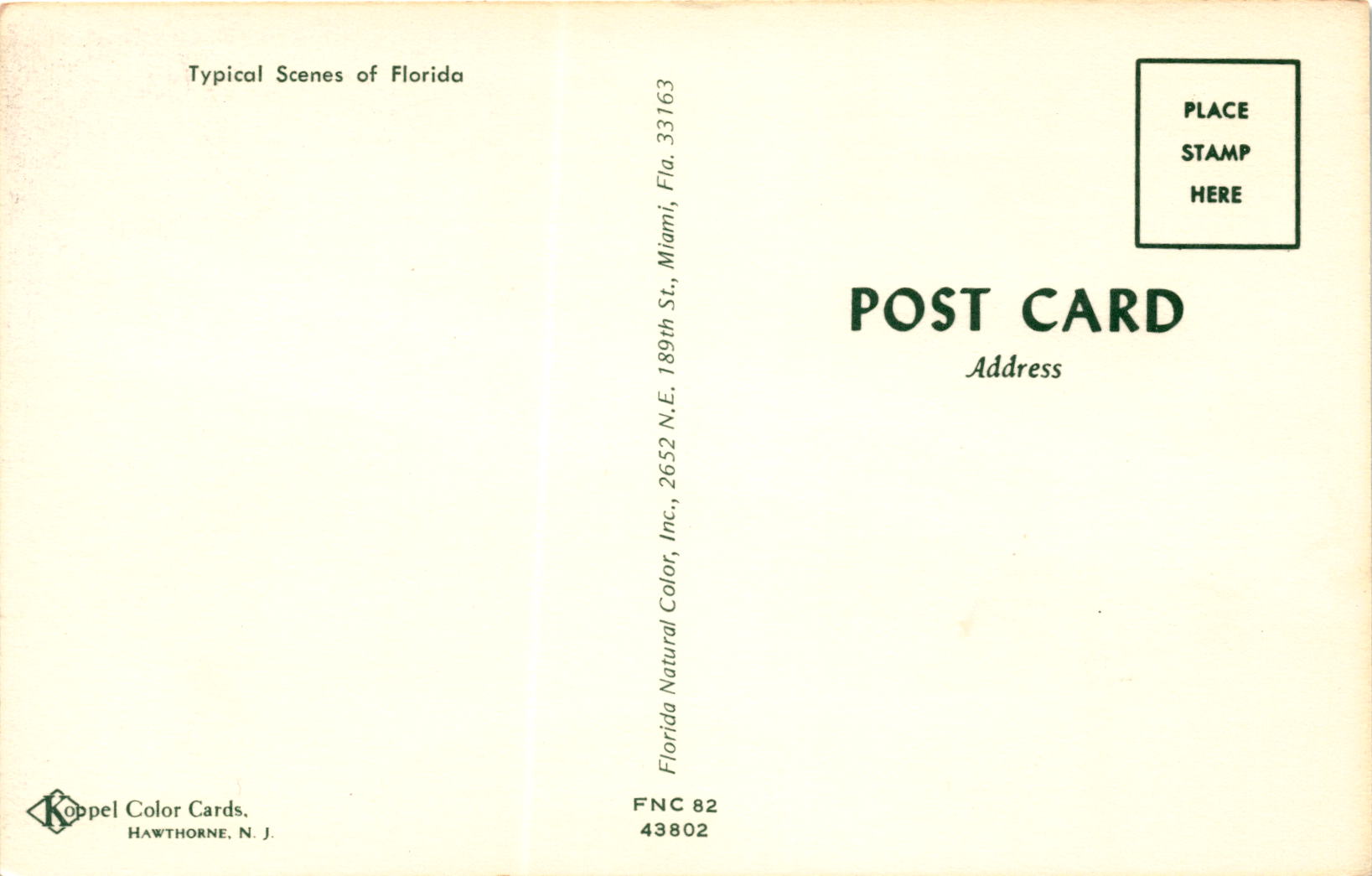 Back of Postcard