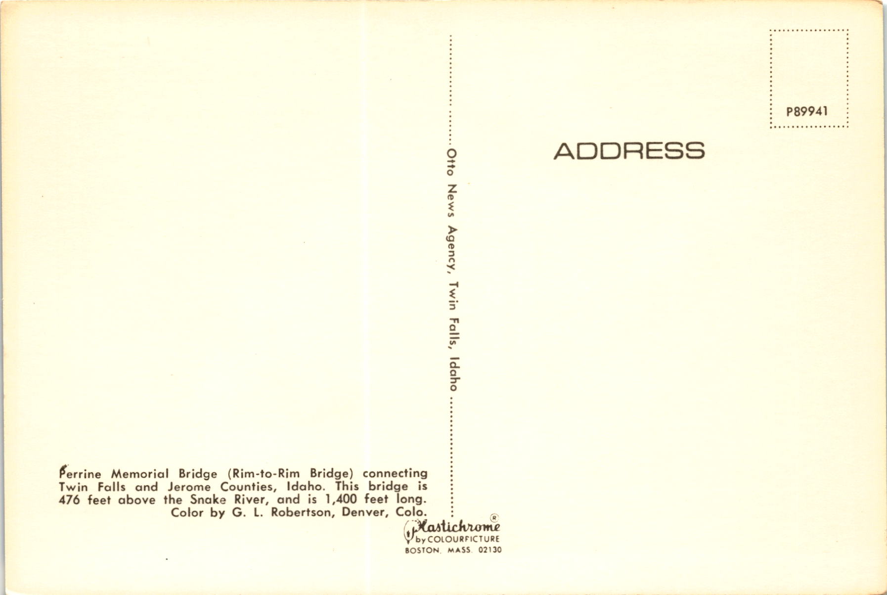 Back of Postcard