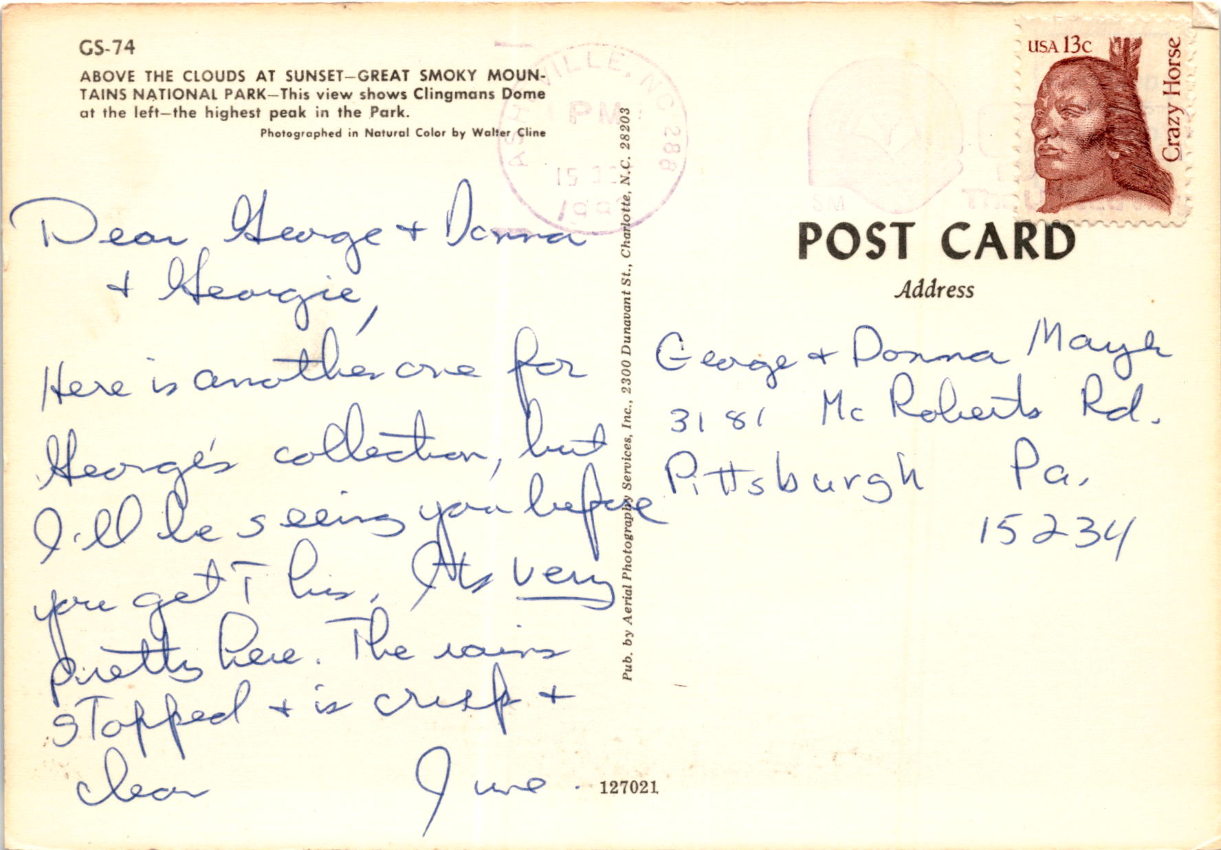 Back of Postcard