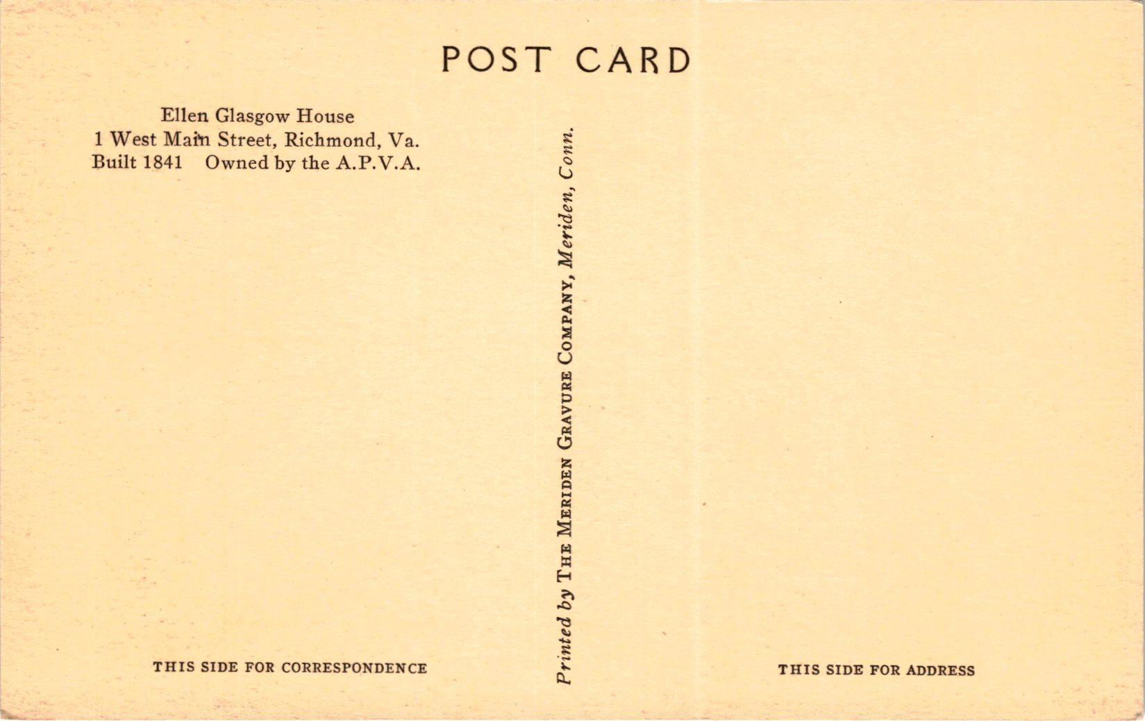 Back of Postcard