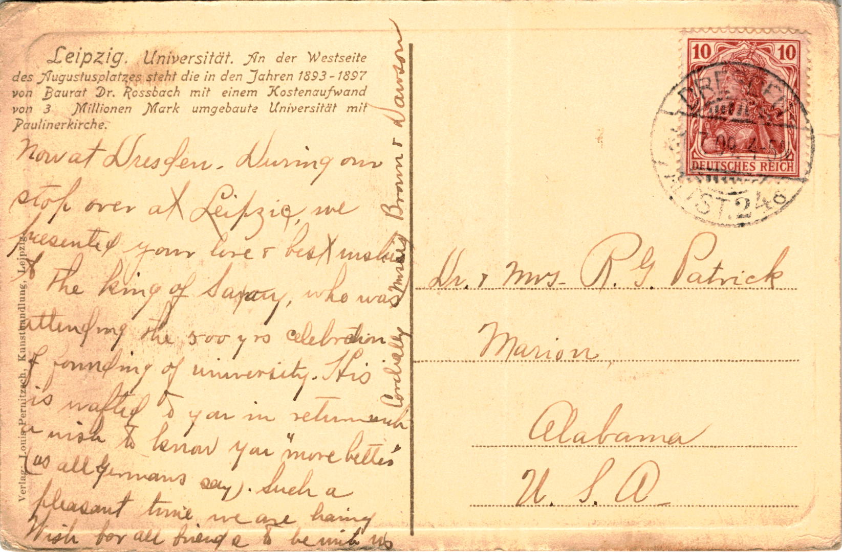 Back of Postcard