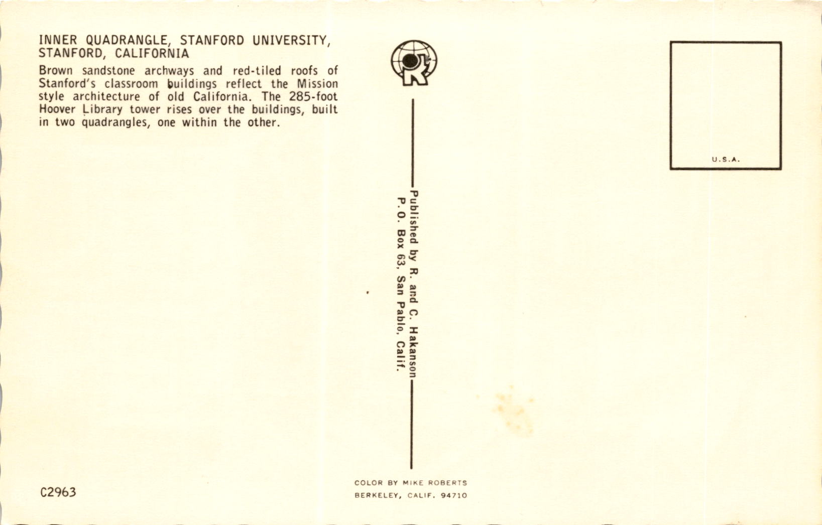 Back of Postcard