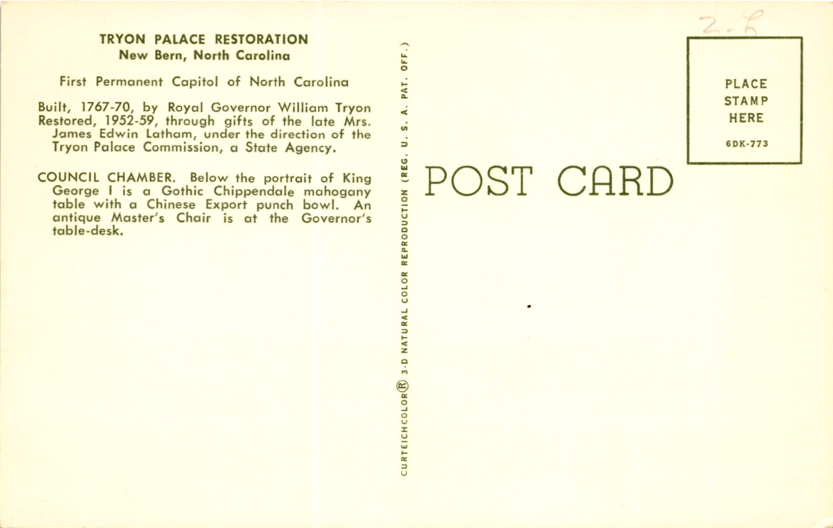 Back of Postcard
