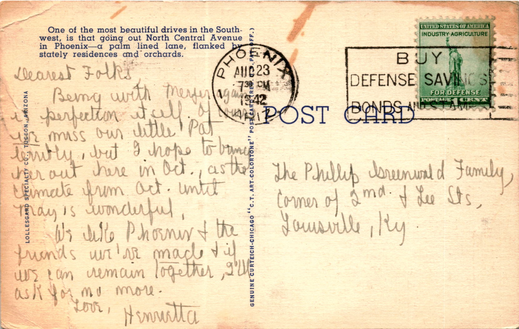 Back of Postcard