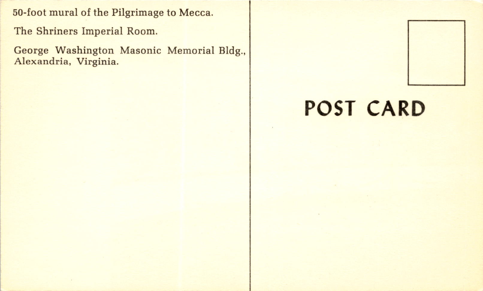 Back of Postcard