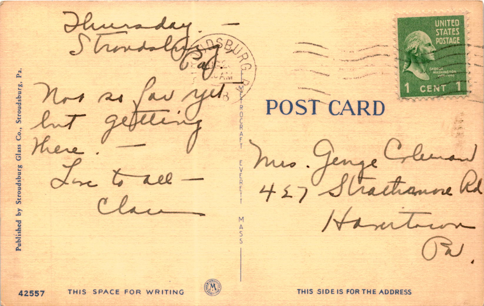 Back of Postcard