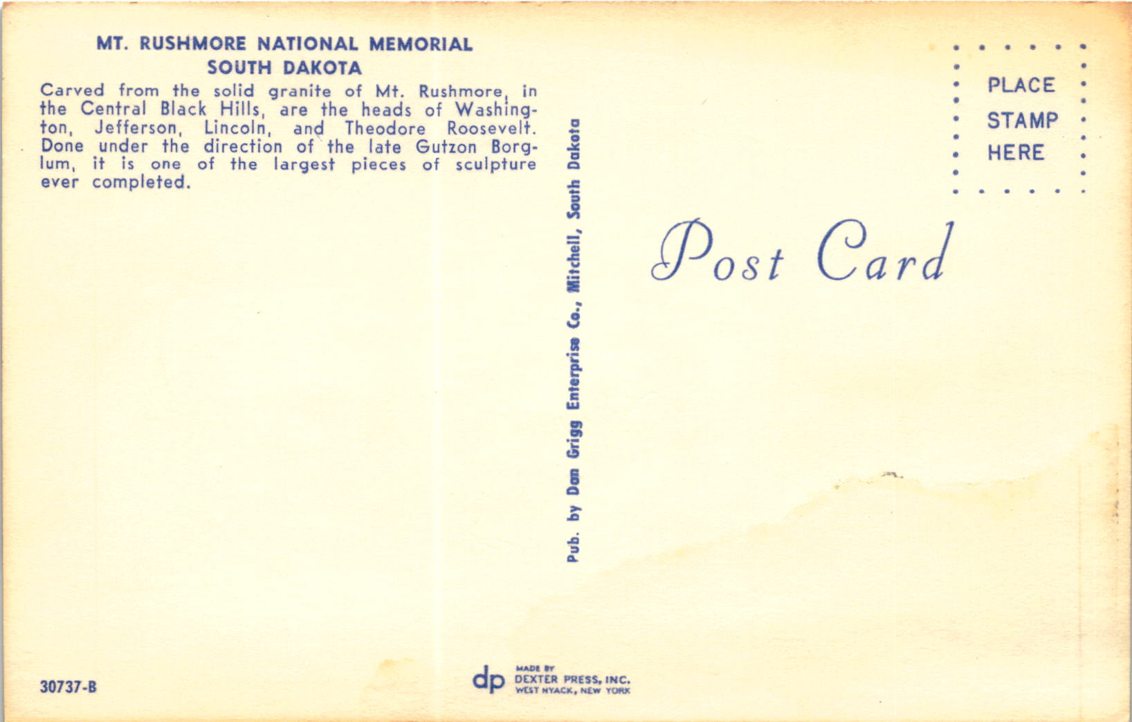 Back of Postcard