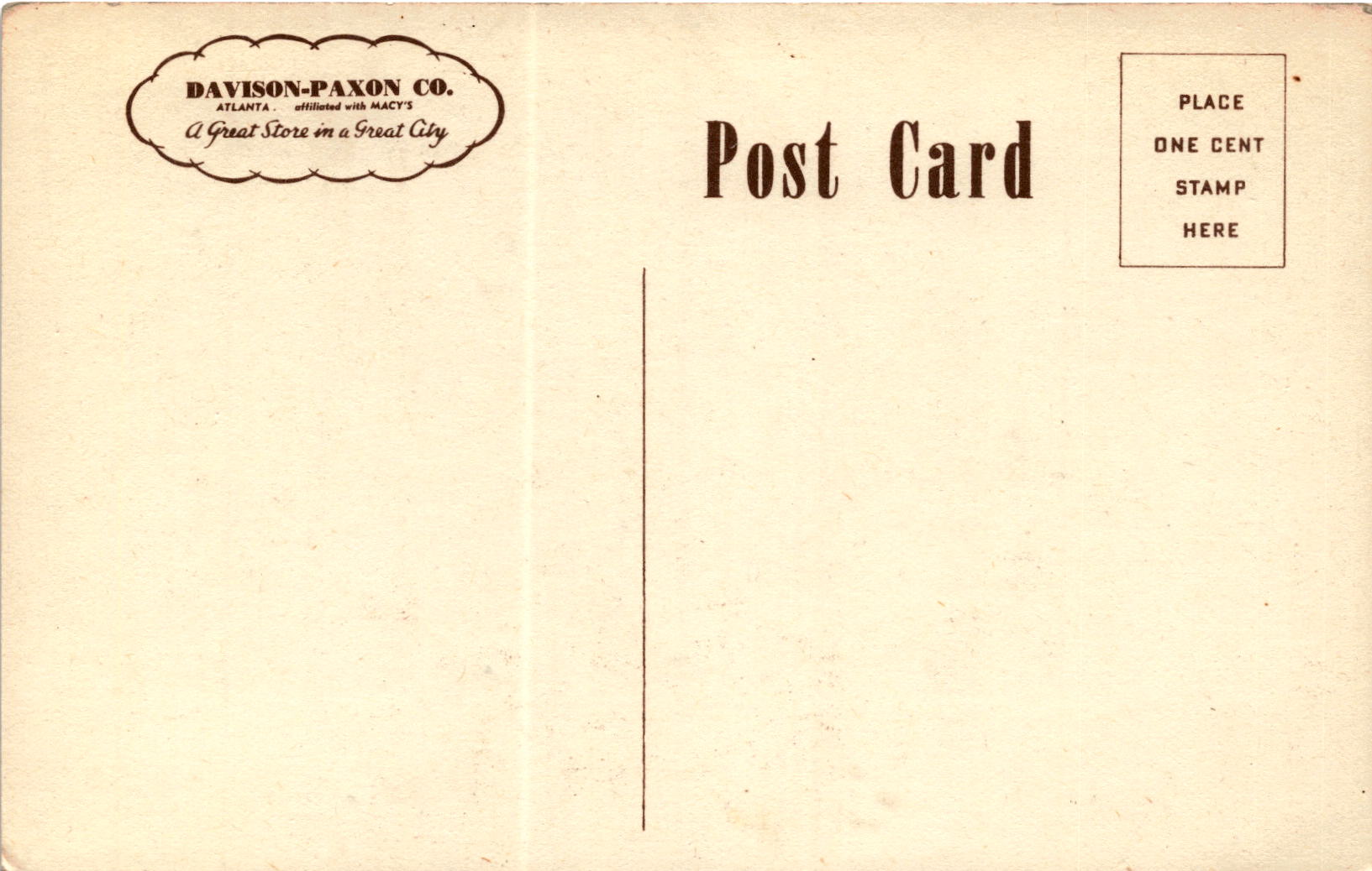 Back of Postcard