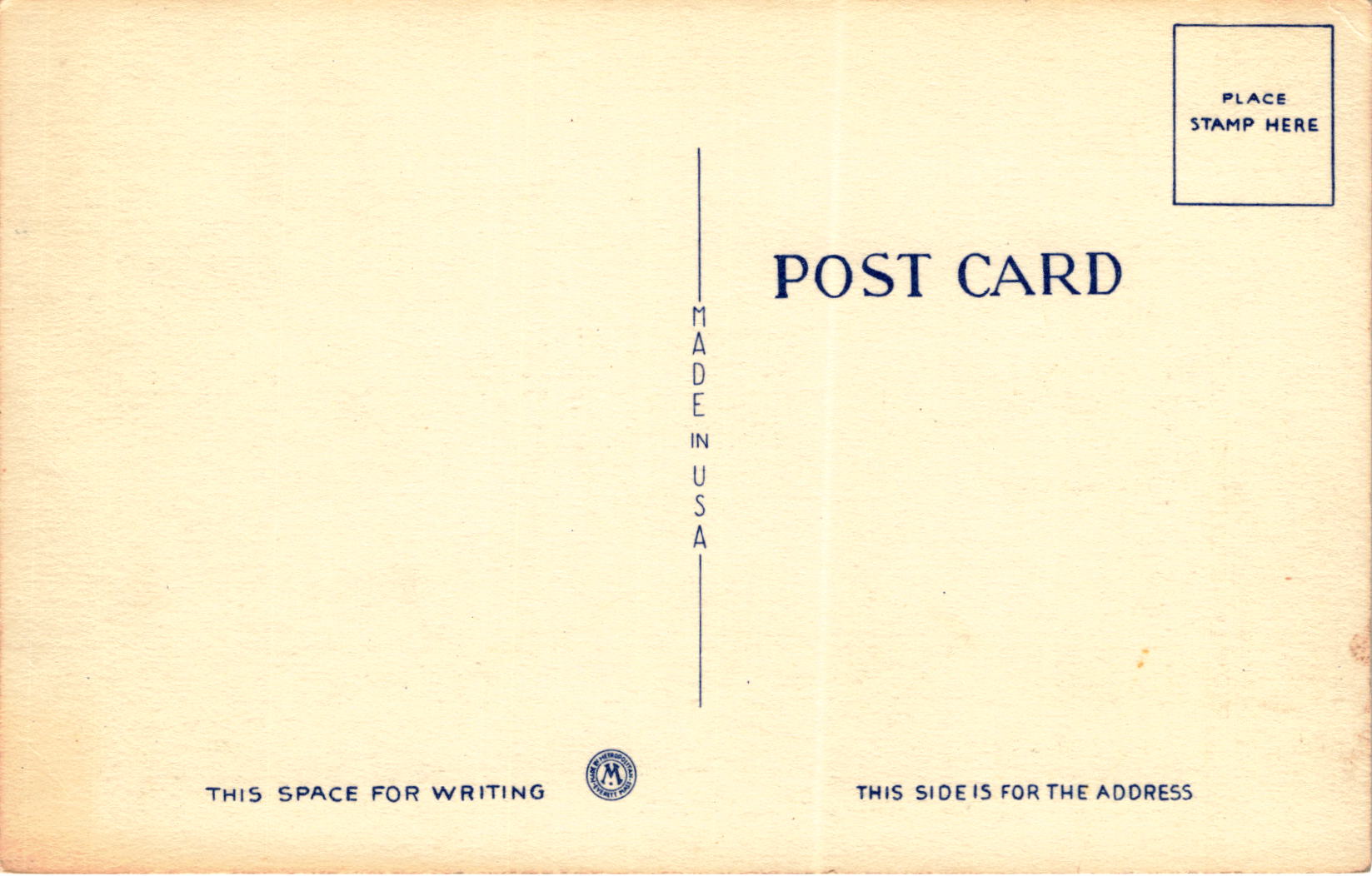 Back of Postcard