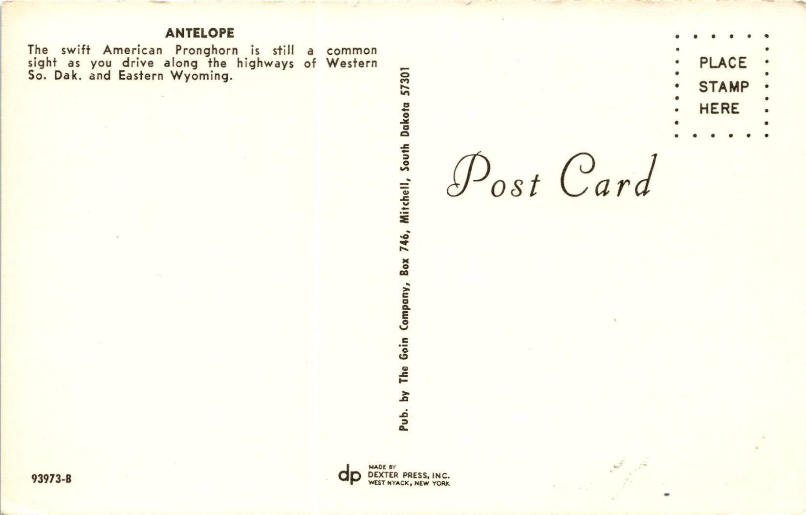 Back of Postcard