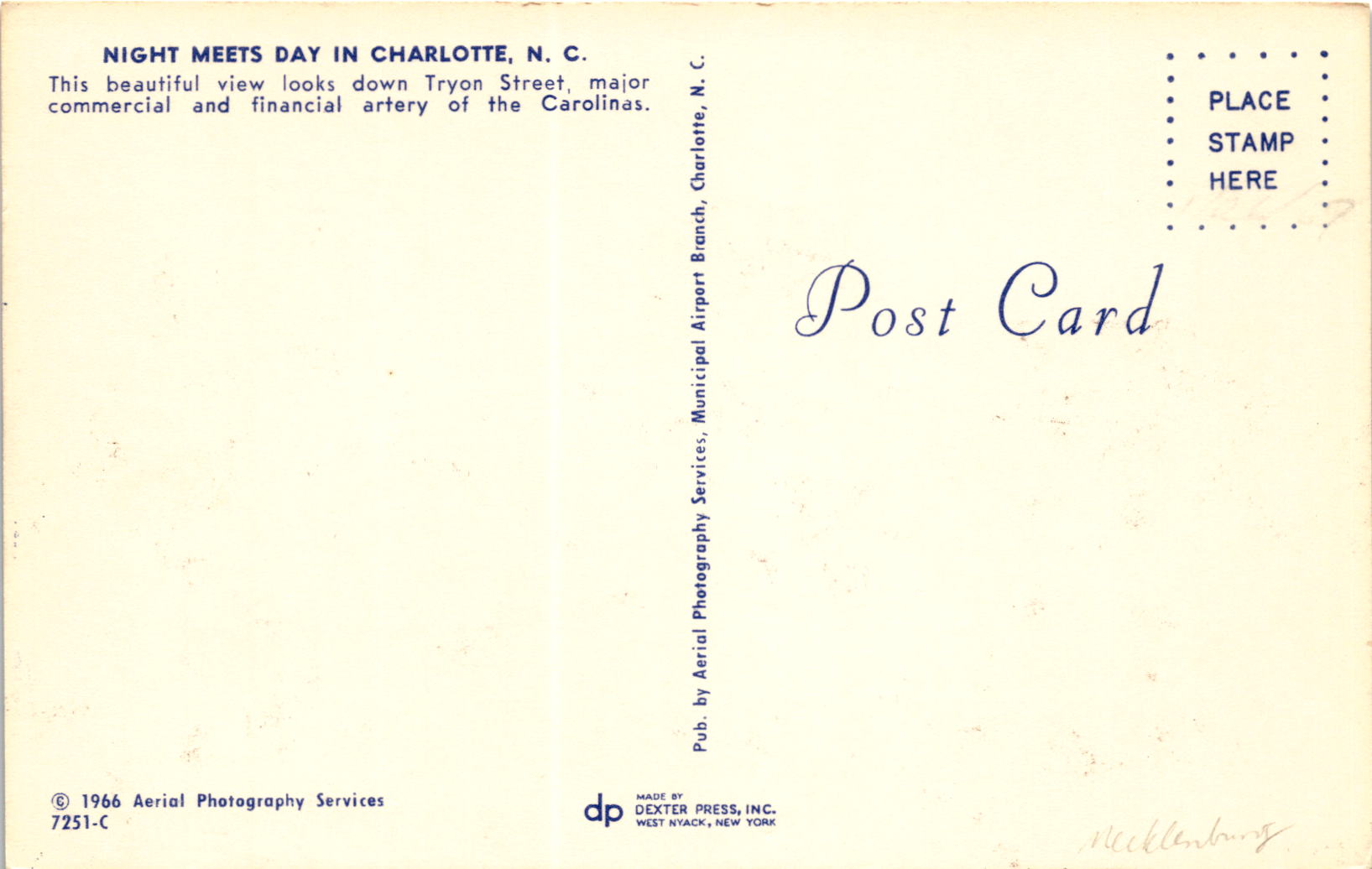 Back of Postcard